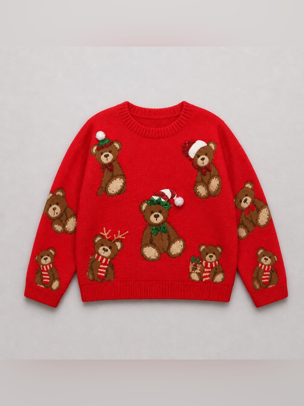 33 Degrees Teddy Bears Embellished XXL Cute Christmas Sweater